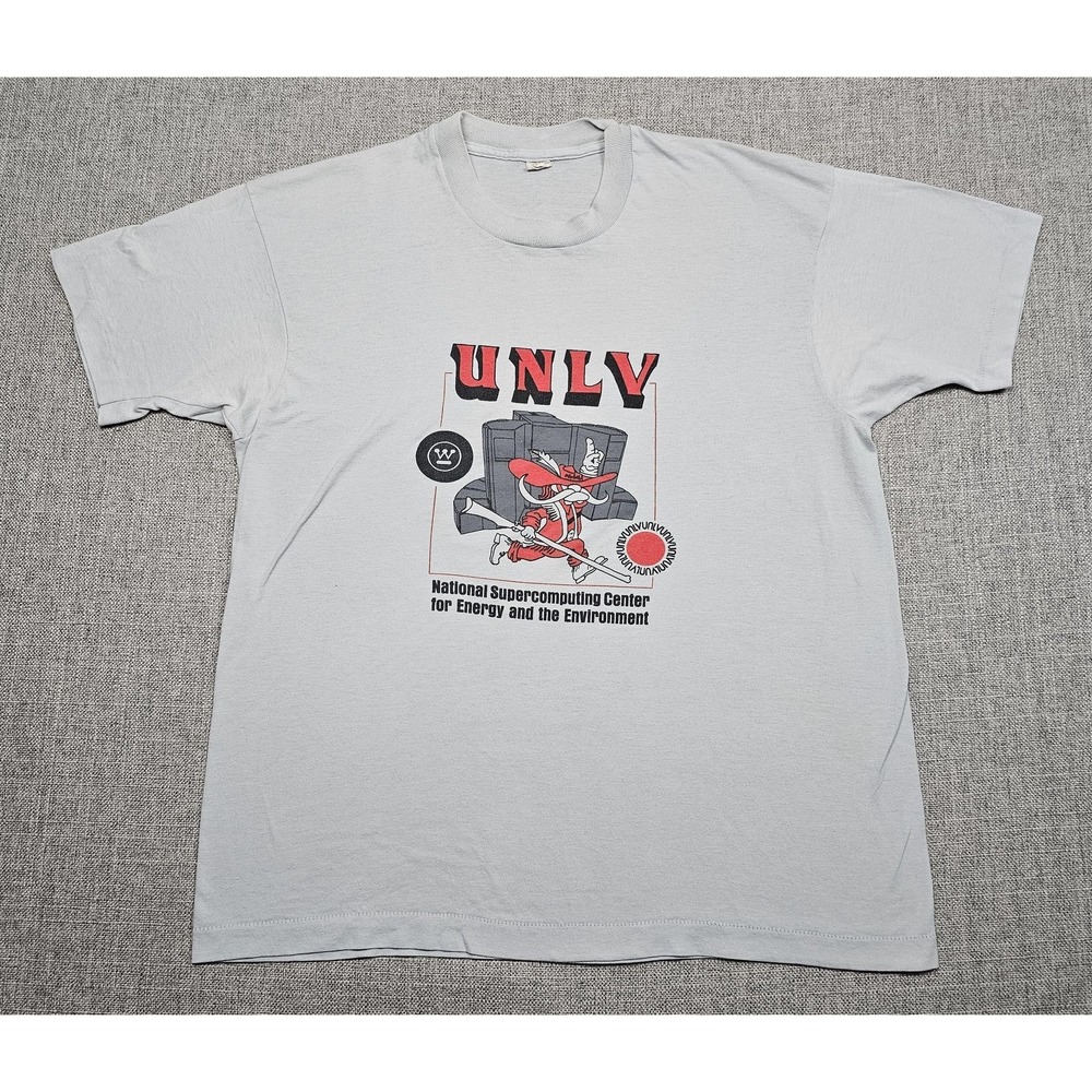 VINTAGE UNLV Shirt Mens XL Gray National Supercomputing Center Graphic Made USA
